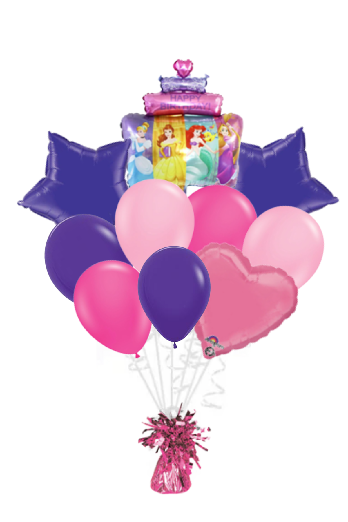 Large Disney Princess Happy Birthday Balloon Bouquet