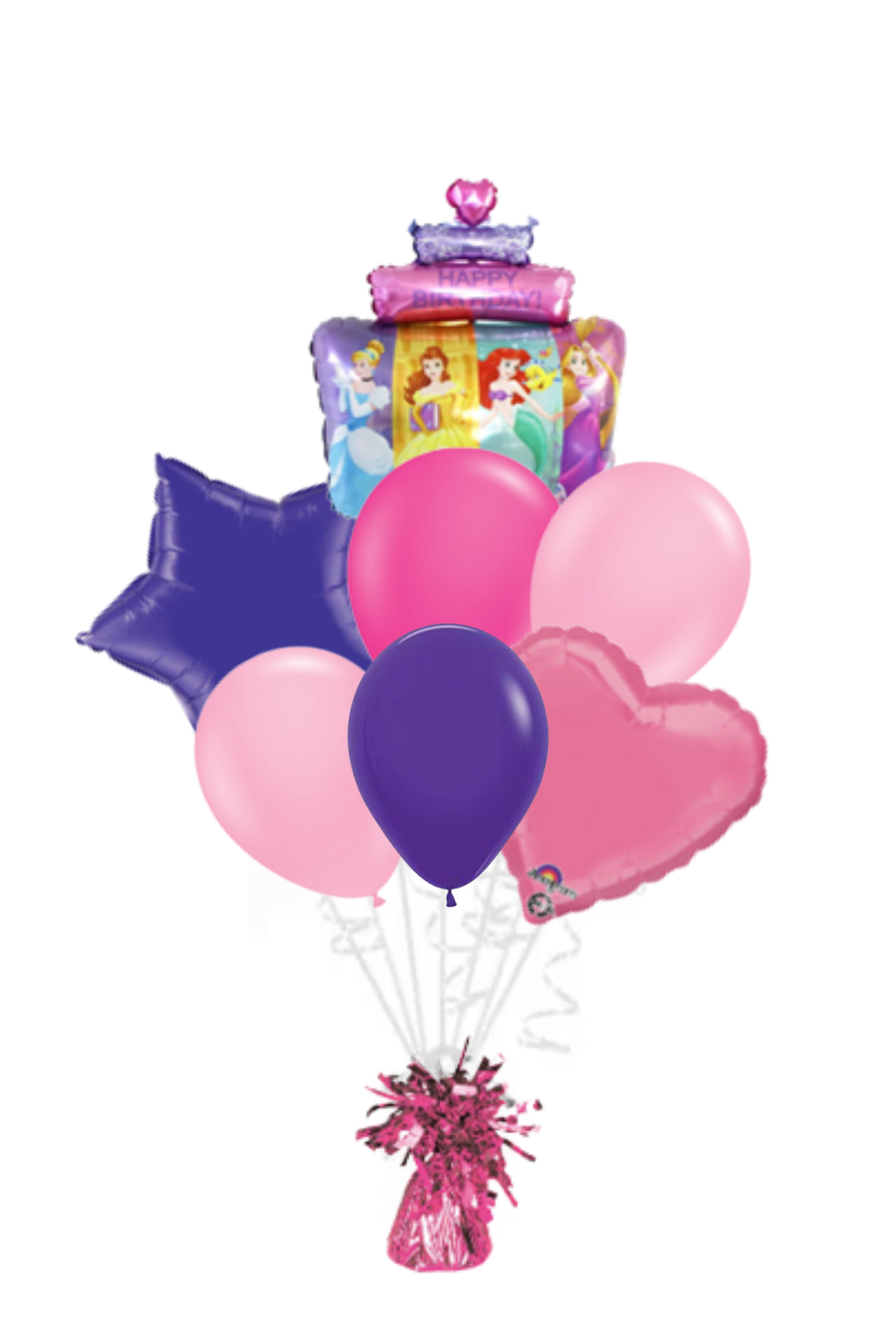 Large Disney Princess Happy Birthday Balloon Bouquet