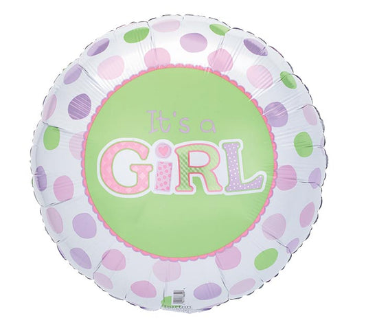 It's A Girl or It's a Boy Polka Dot Foil Balloon