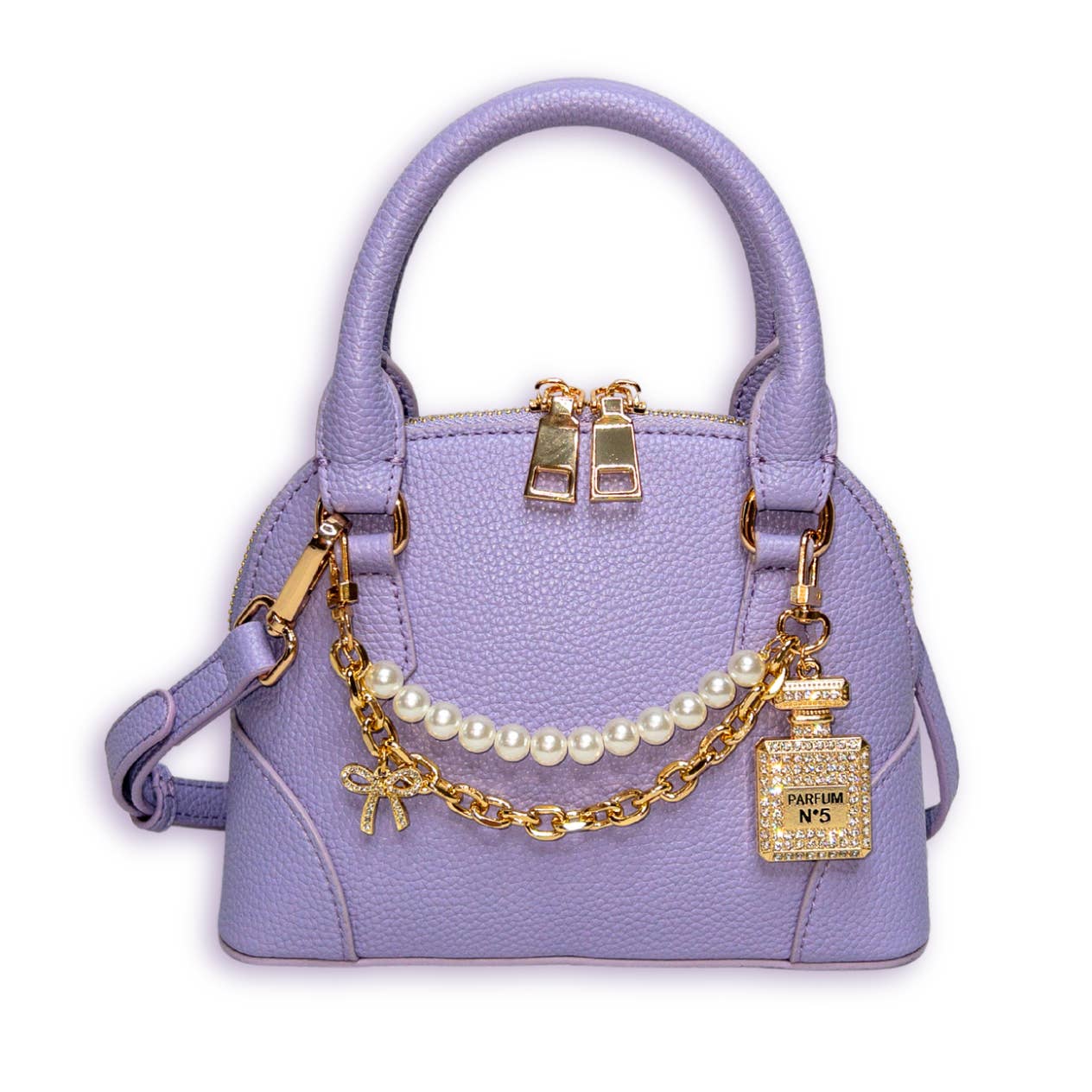 Charlotte + Coco Pearl Chain Purse - Lilac