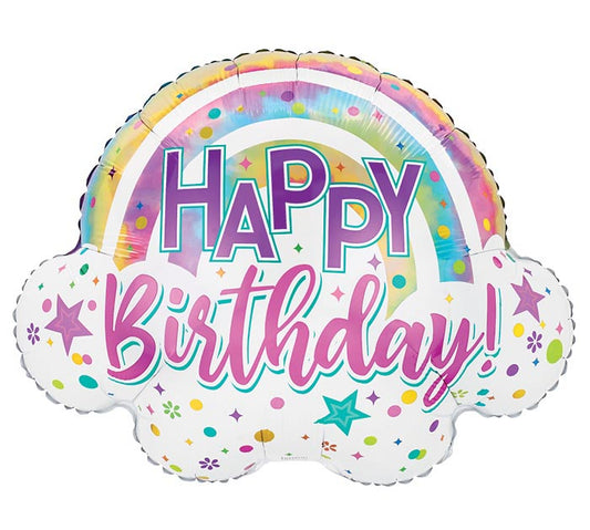 Happy Birthday Tie-Dye Rainbow Foil Balloon