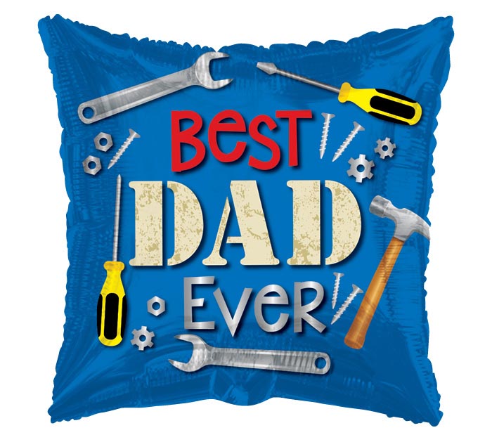 Best Dad Ever Tools Square Foil Balloon