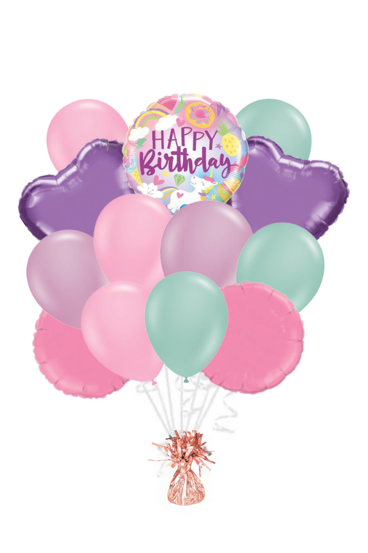 Fantastical Ombre Happy Birthday Balloon Bouquet