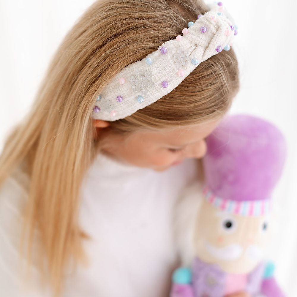 Snowball Sparkle Knotted Headband