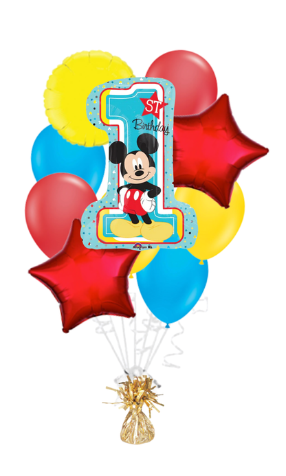 Mickey 1st Birthday Happy Birthday Balloon Bouquet