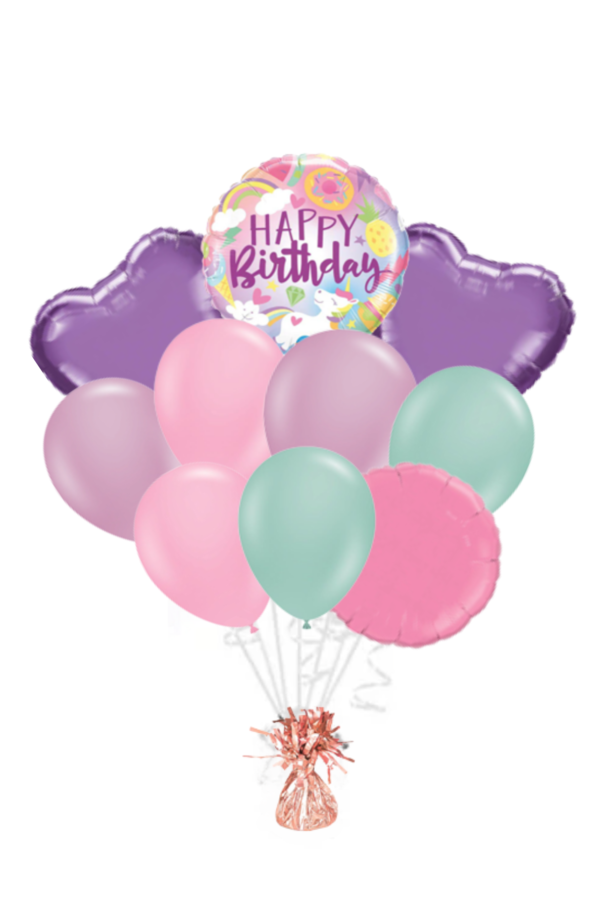 Fantastical Ombre Happy Birthday Balloon Bouquet