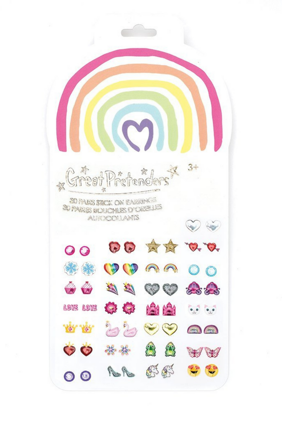 Rainbow Love Stick-on Earrings