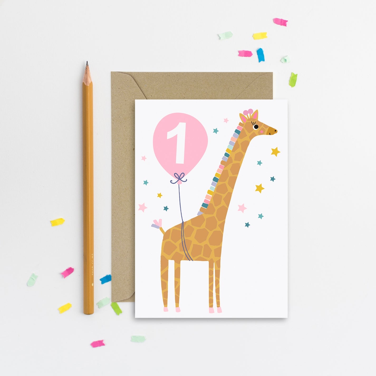 Age 1 Pink Kid's Birthday Card