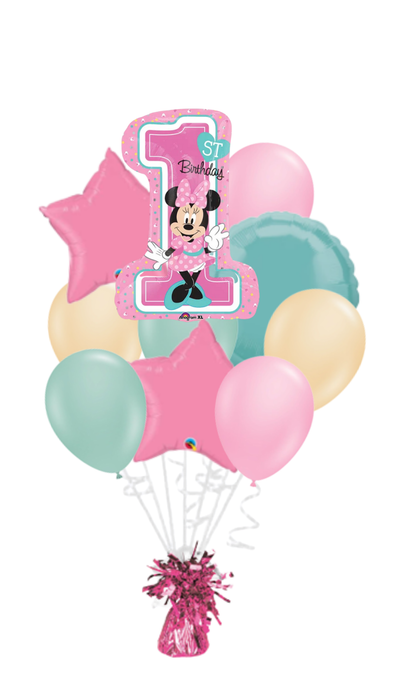 Minnie 1st Birthday Happy Birthday Balloon Bouquet