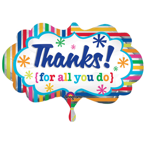 Striped Thanks Balloon