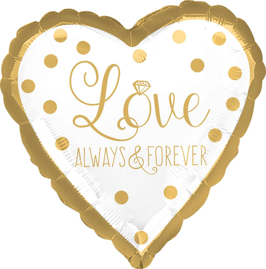 Love Always & Forever Heart Satin Foil Balloon