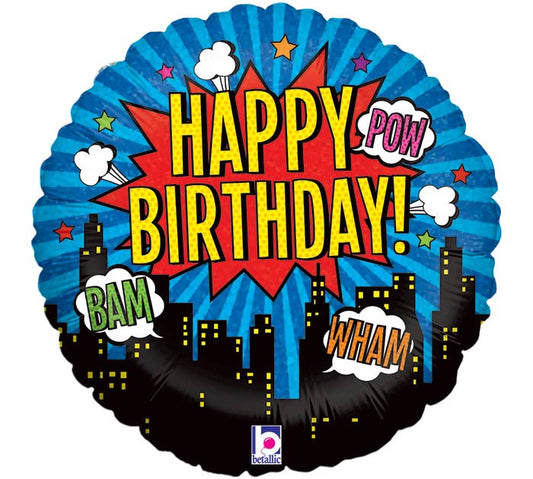 Superhero Happy Birthday Foil Balloon
