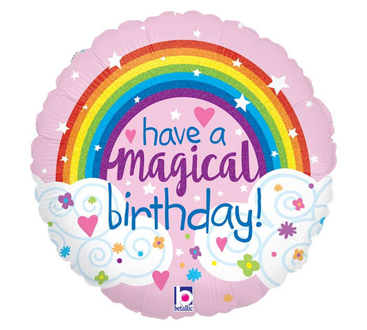 Glitter Rainbow Happy Birthday Foil Balloon