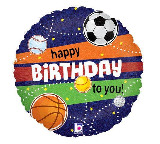 Happy Birthday Sports Foil Balloon