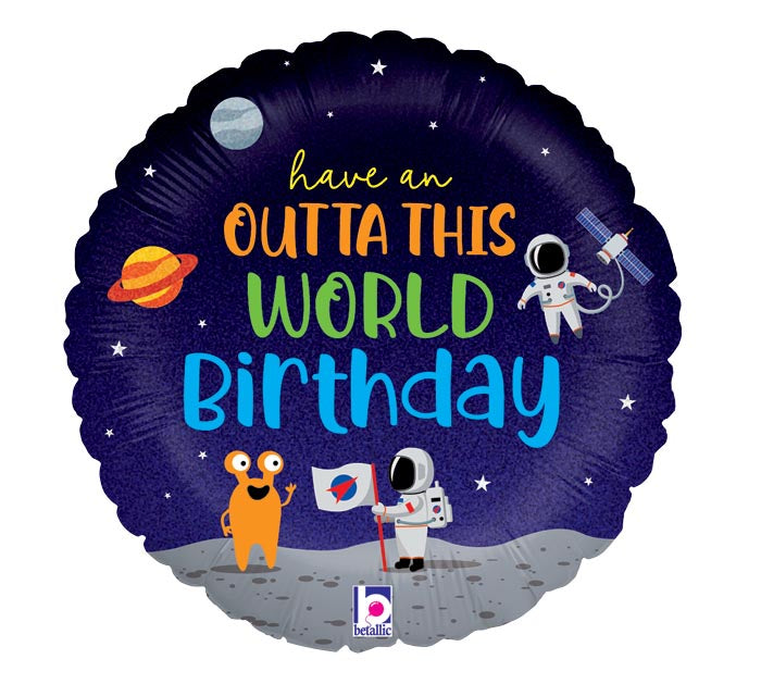 Outta This World Birthday Foil Balloon