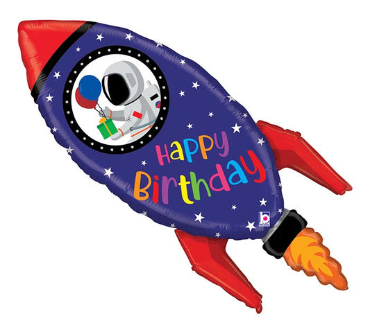 Happy Birthday Rocket Shape Balloon