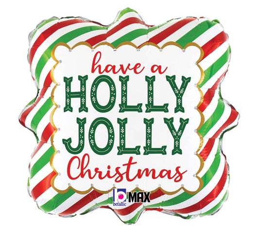 Holly Jolly Christmas Foil Balloon