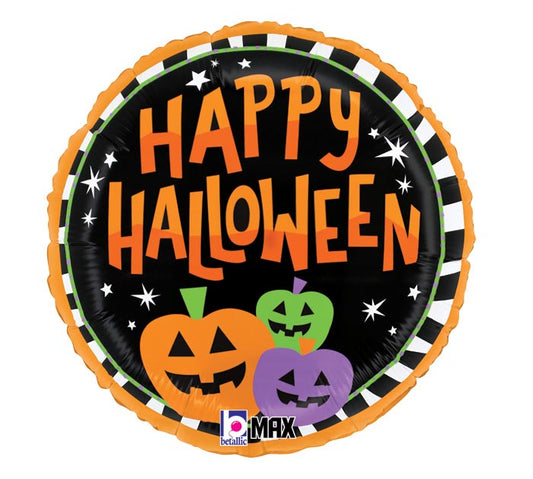 Halloween Striped Pumpkins Balloon
