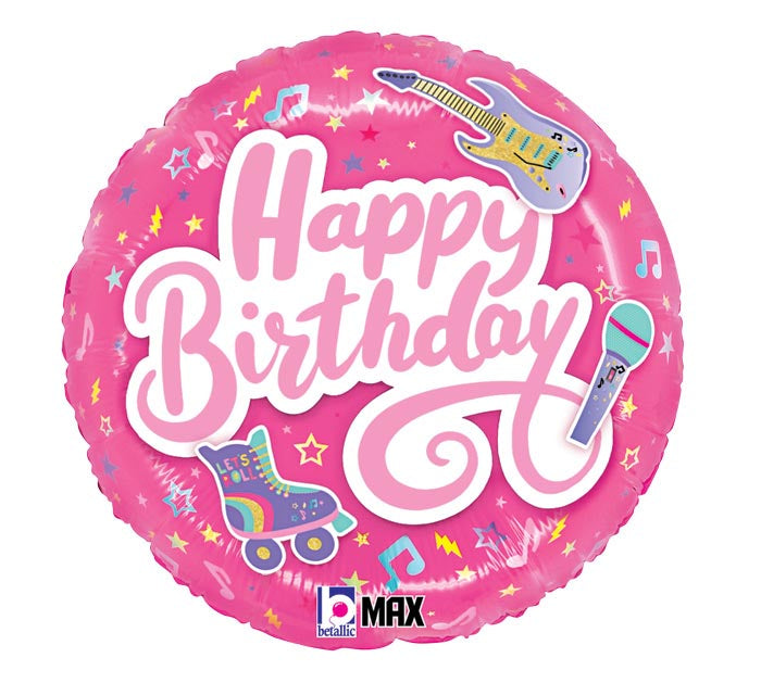 Totally Awesome Pink Happy Birthday Foil Balloon