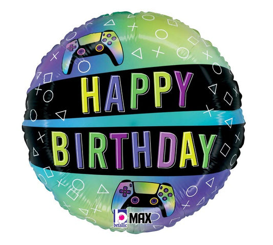Happy Birthday Vivid Gaming Foil Balloon