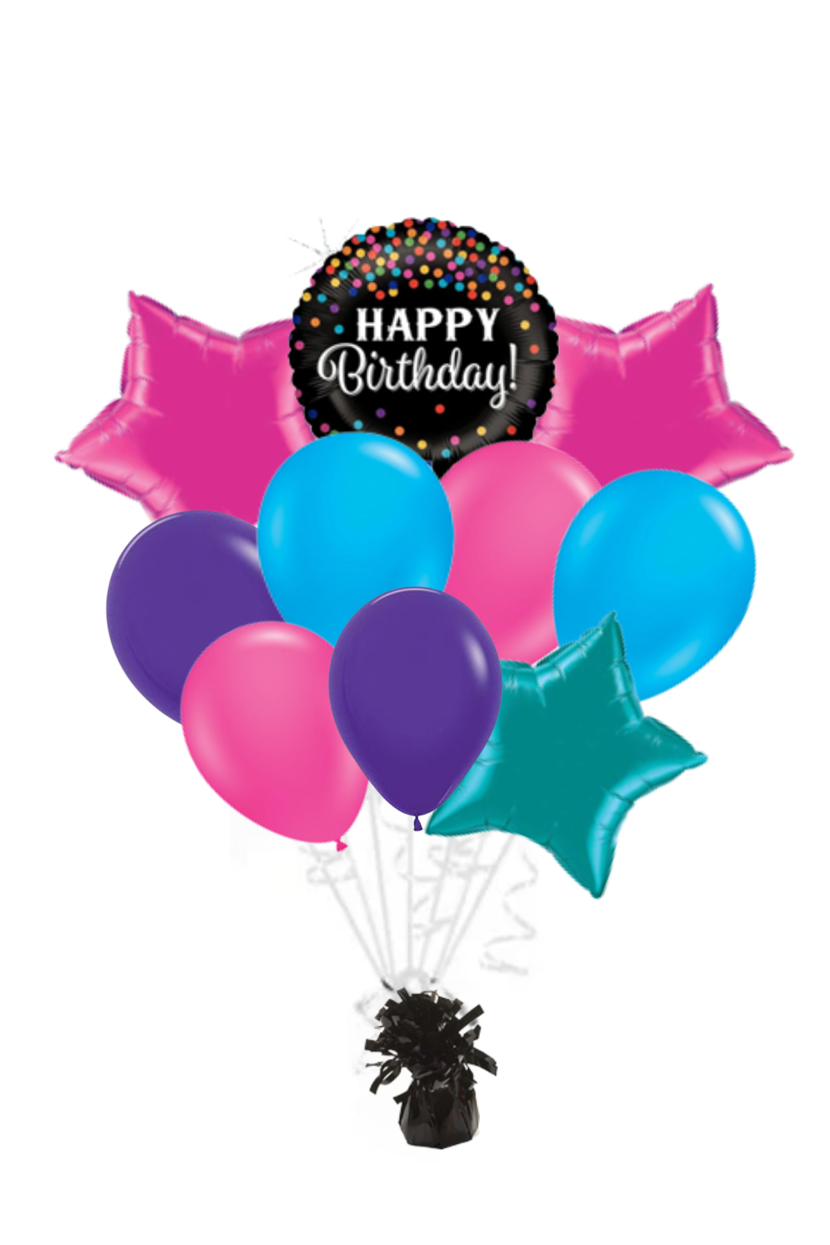 Glitter Holographic Happy Birthday Balloon Bouquet