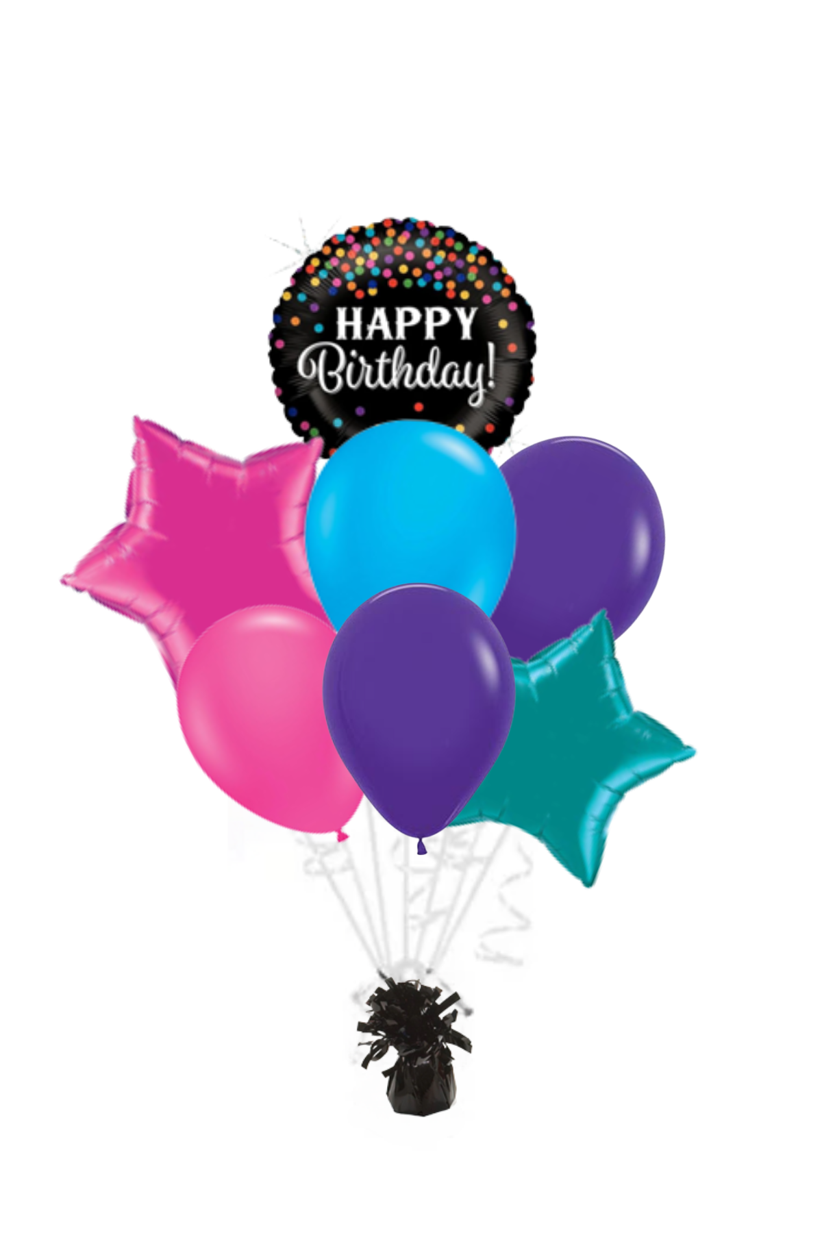 Glitter Holographic Happy Birthday Balloon Bouquet