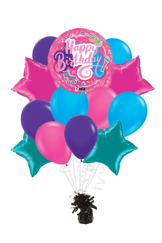 Totally Awesome Pink Happy Birthday Balloon Bouquet