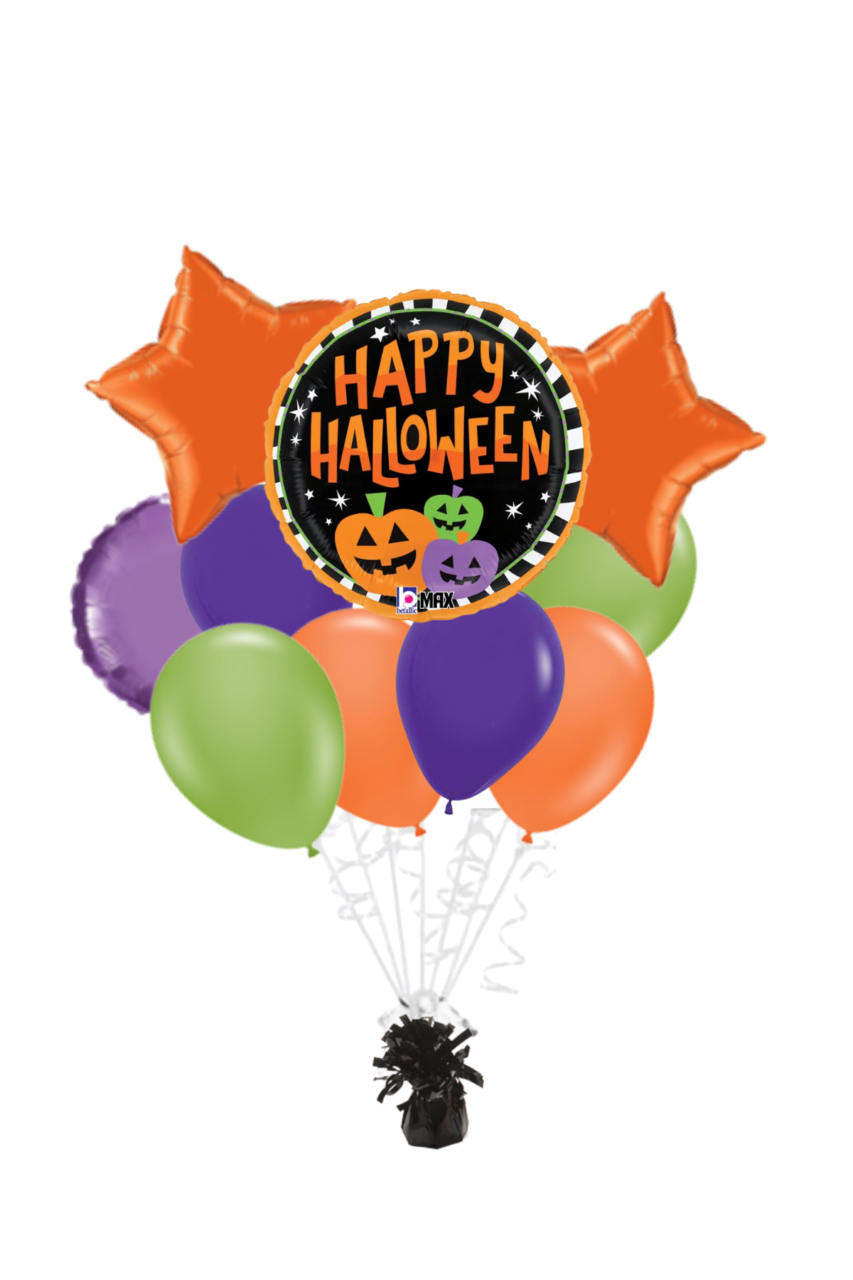 Halloween Striped Pumpkins Balloon Bouquet
