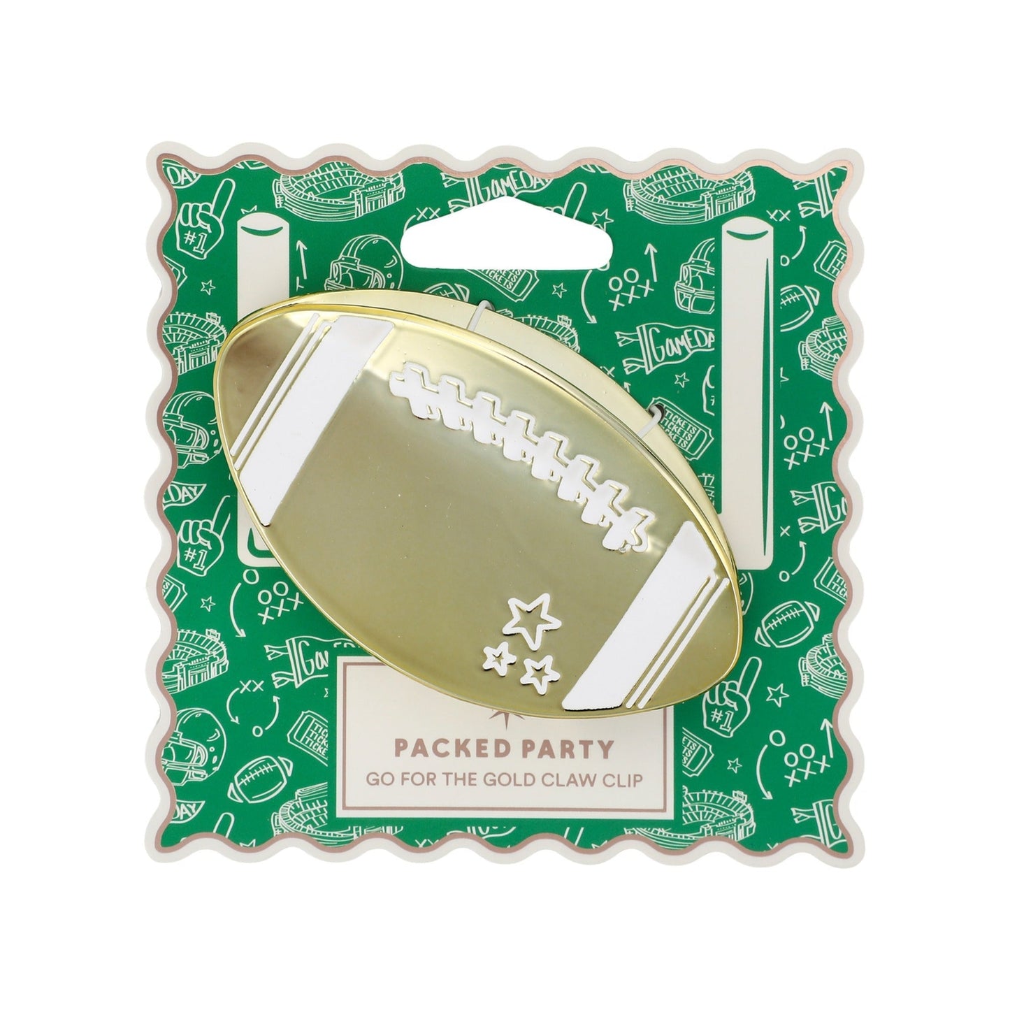Go For the Gold Football Claw Clip