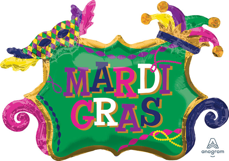 Mardi Gras Supershape Foil Balloon