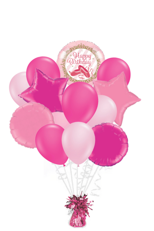 Ballet Shoes Happy Birthday Foil Balloon Bouquet