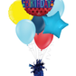 Satin Banner On Red Happy Birthday Balloon Bouquet