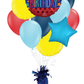 Satin Banner On Red Happy Birthday Balloon Bouquet