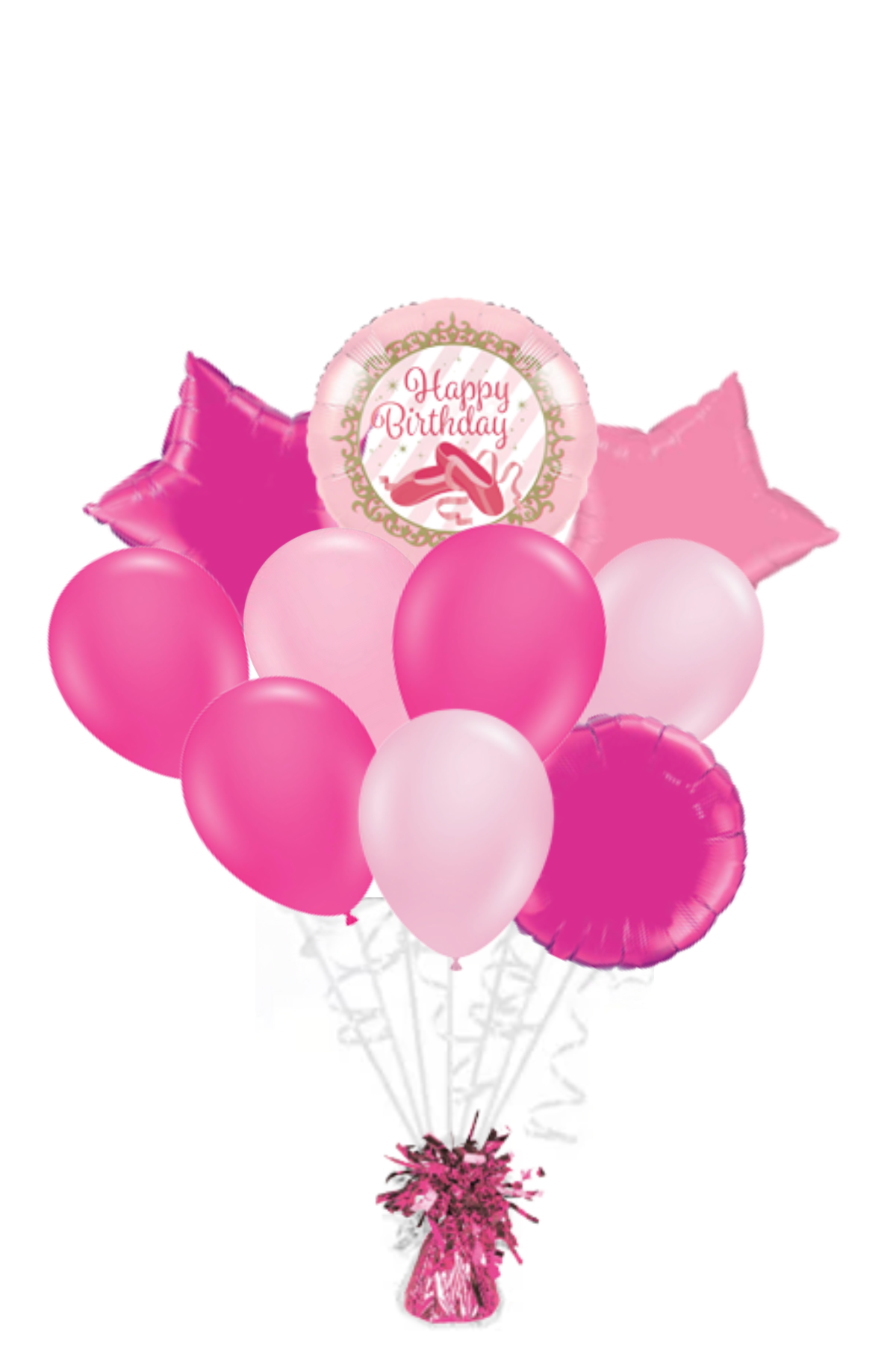 Ballet Shoes Happy Birthday Foil Balloon Bouquet