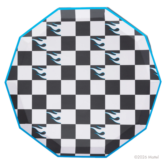 Hot Wheels™ X Bonjour Fete Black Checker Large Plates