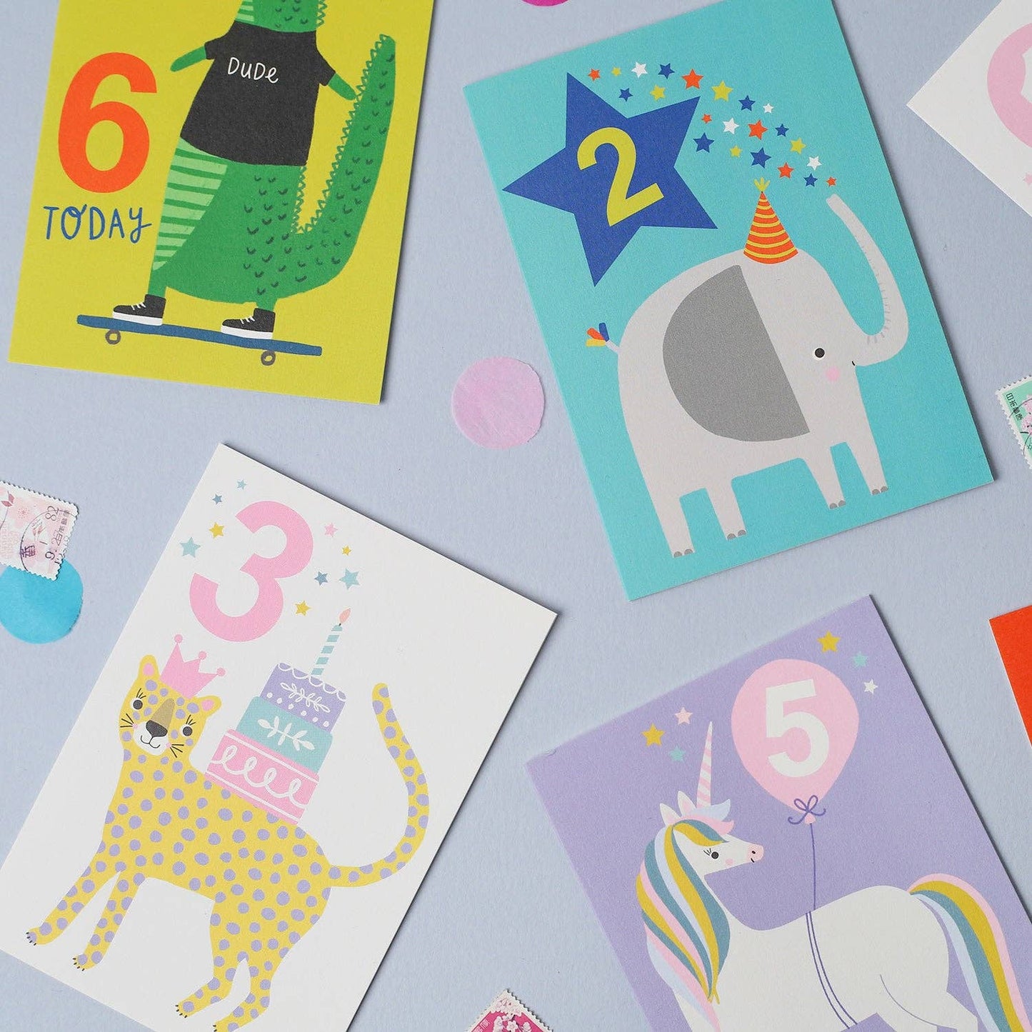 Bright Blue Elephant Toddler 2nd Birthday Card