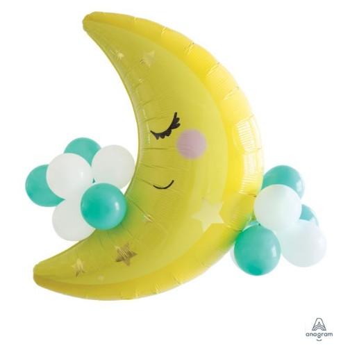 Moon with Accent Latex Balloon Kit