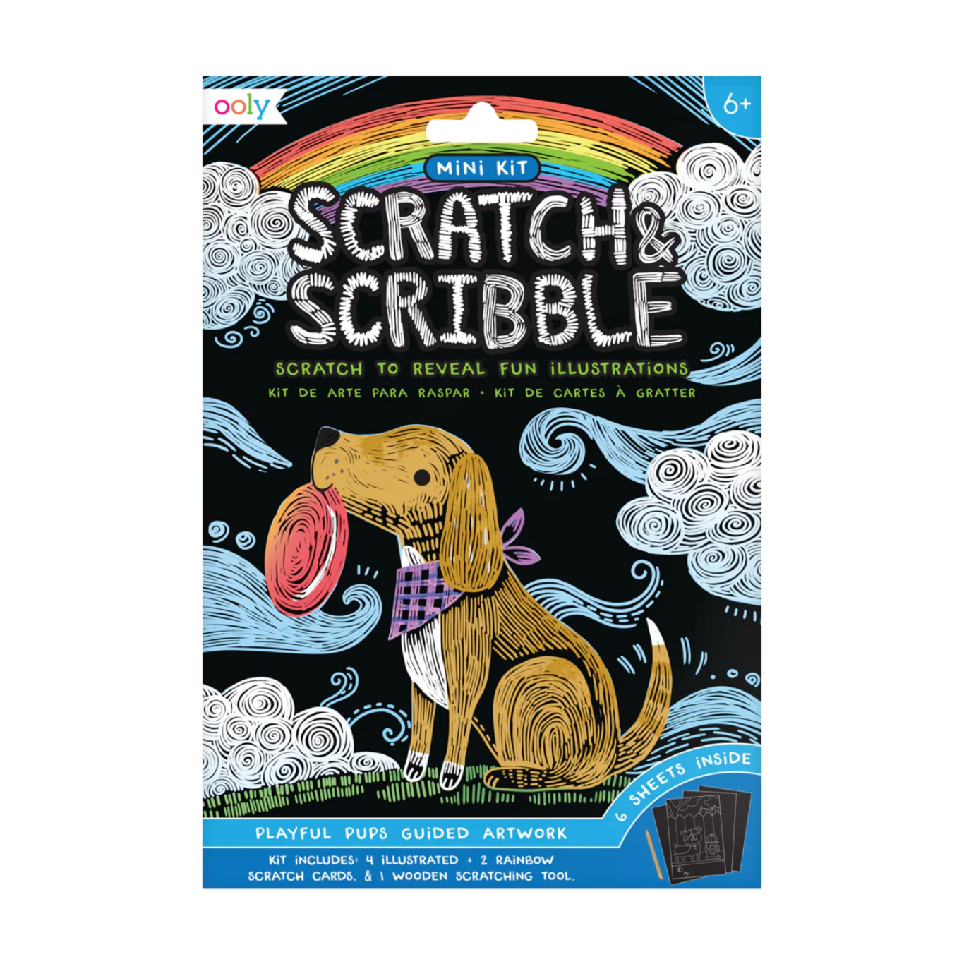 Playful Pups Scratch and Scribble Mini Scratch Art Kit