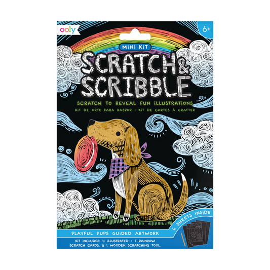 Playful Pups Scratch and Scribble Mini Scratch Art Kit