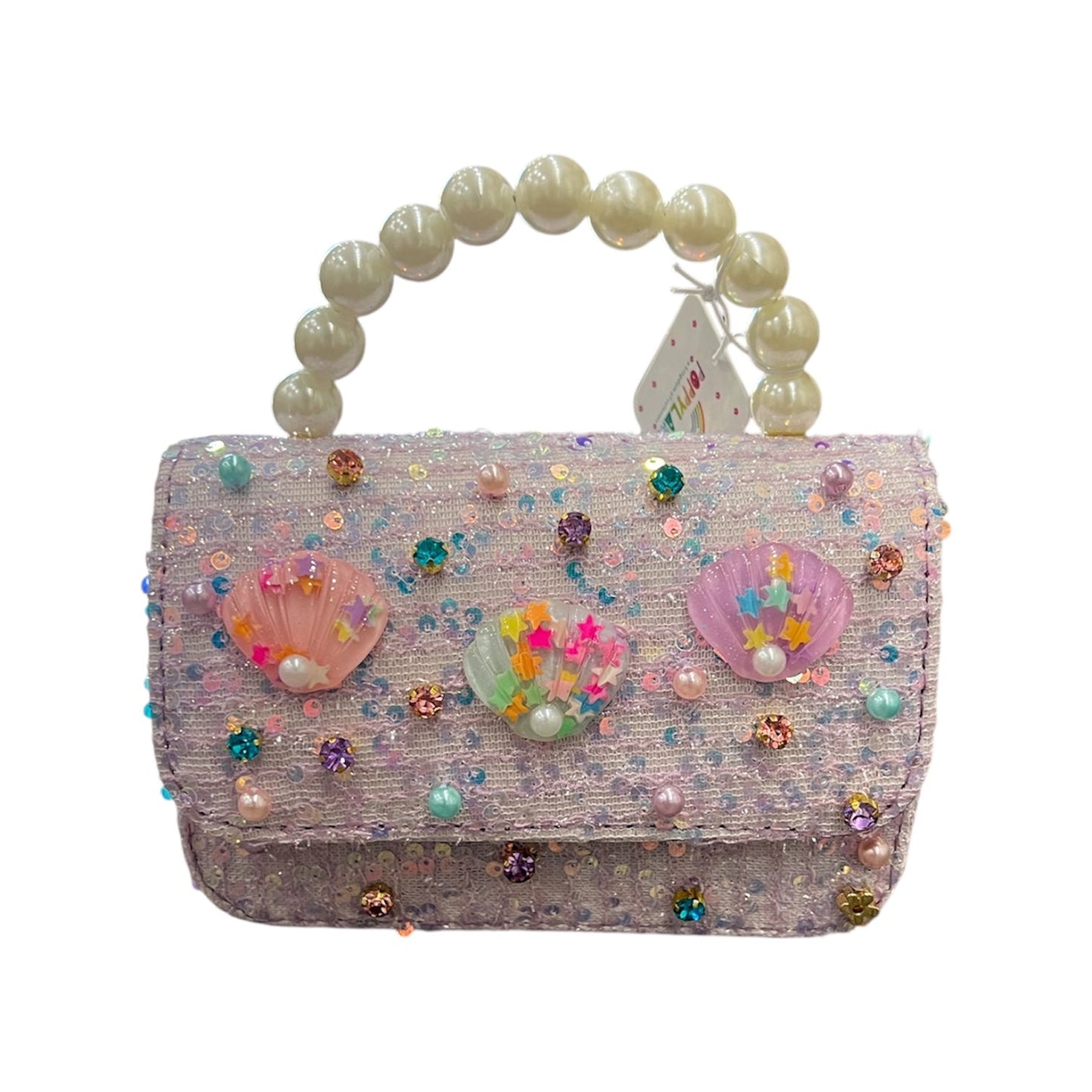 Purple Shells Tweed Purse