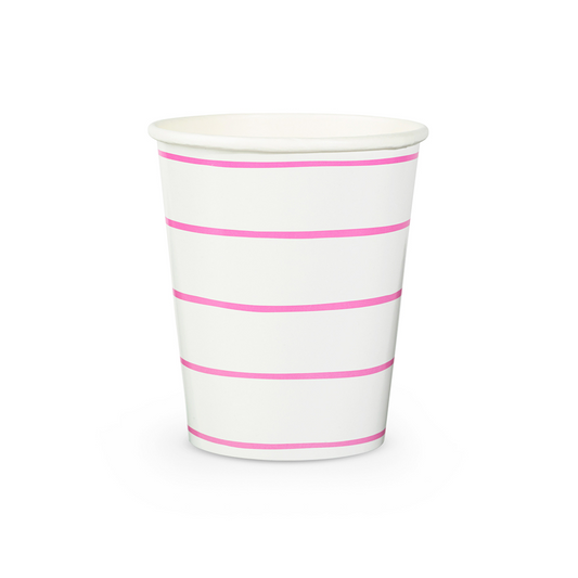 Cerise Frenchie Striped Cups