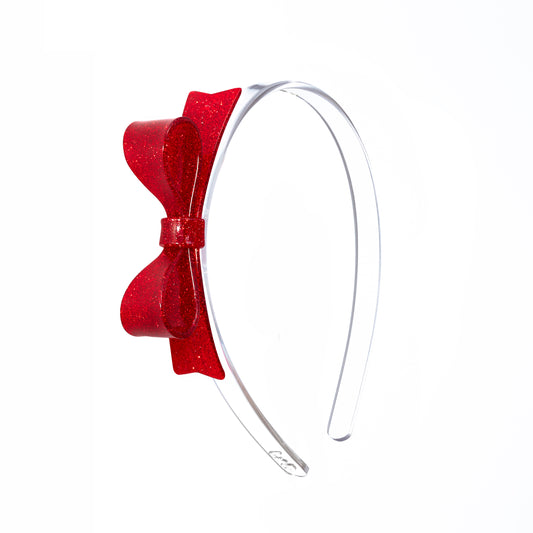Red Bow Tie Glitter Headband