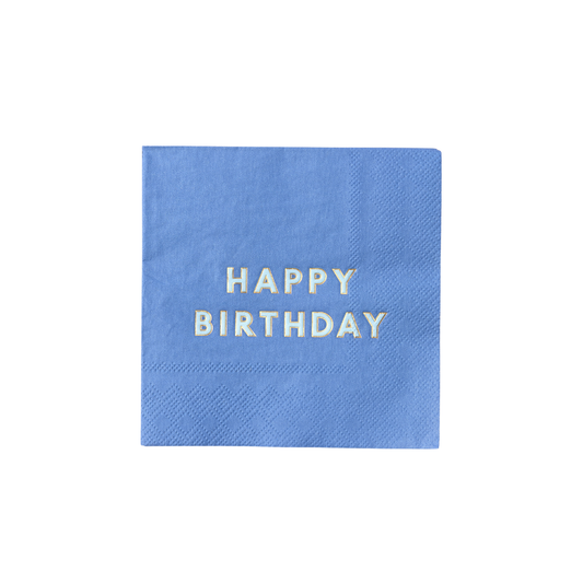Palisades Blue Signature Happy Birthday Cocktail Napkins