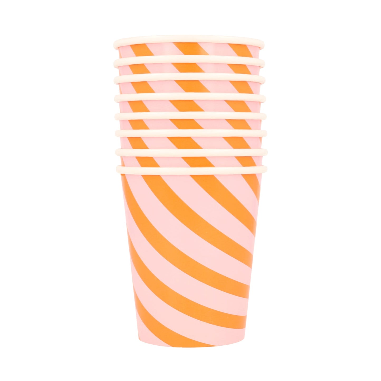 Pink and Orange Stripy Cups