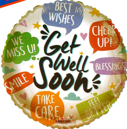 Text Bubble Get Well Soon Foil Balloon