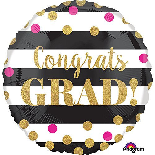 Congrats Grad Polka Dot Foil Balloon