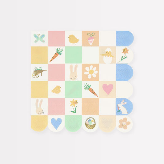 Easter Icon Checkerboard Large Napkins