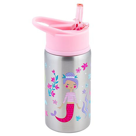 Flip Top Stainless Steel Bottle: Mermaid