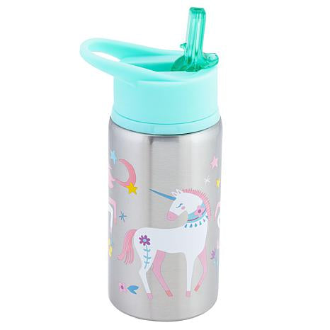 Flip Top Stainless Steel Bottle: Unicorn