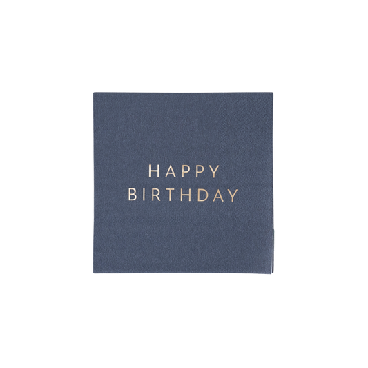Midnight Blue Signature Happy Birthday Cocktail Napkins